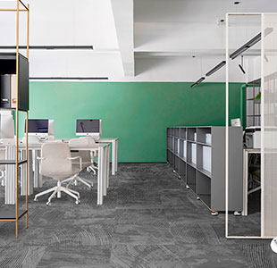 MINERA ANDES浅灰色环状现代办公室地毯砖
