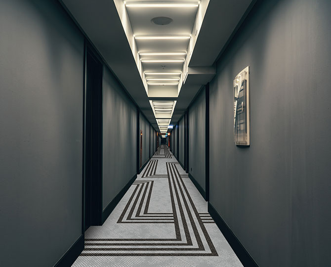 灰色条纹走廊地毯