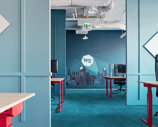 MINERA ANDES浅蓝色环形现代办公室地毯瓷砖