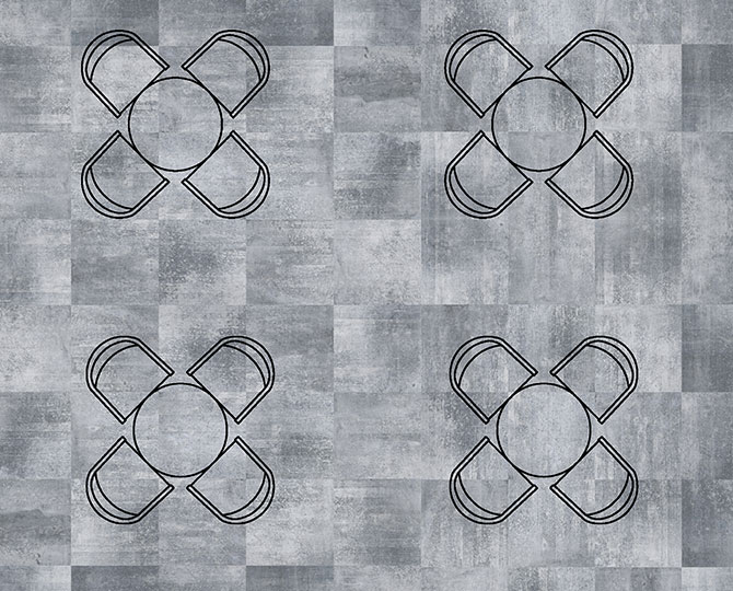 艺术视觉灰-2圈现代商业地毯砖