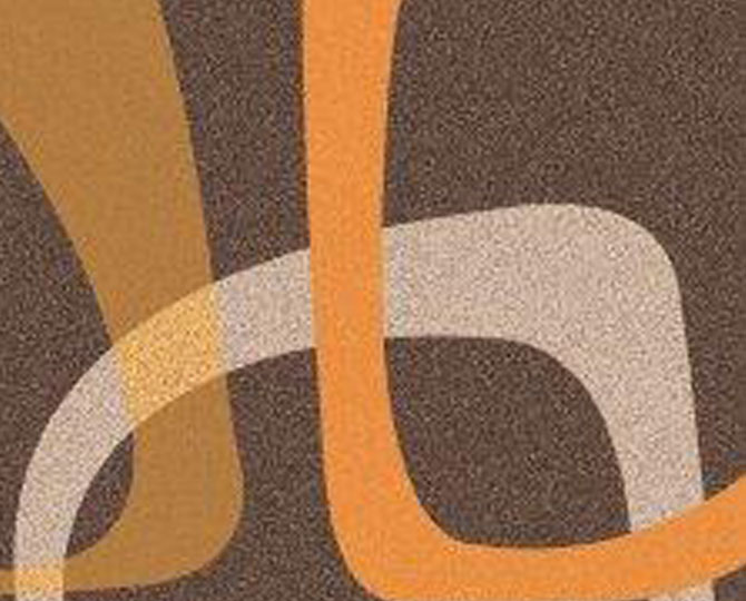 橙色切割现代住宅地毯
