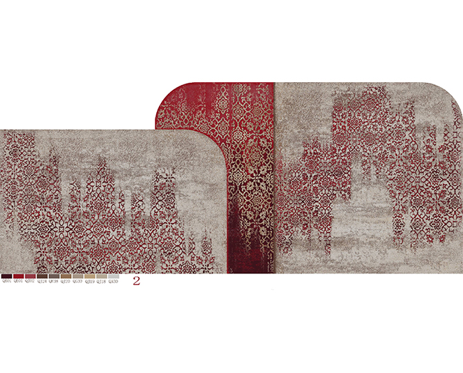 红色现代抽象地毯