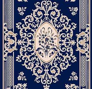 蓝色Vintag东方地毯