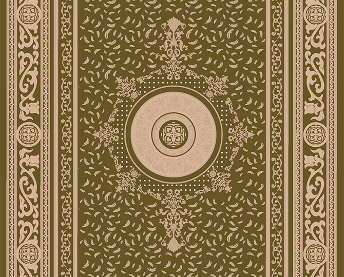 绿色传统Vintag地毯