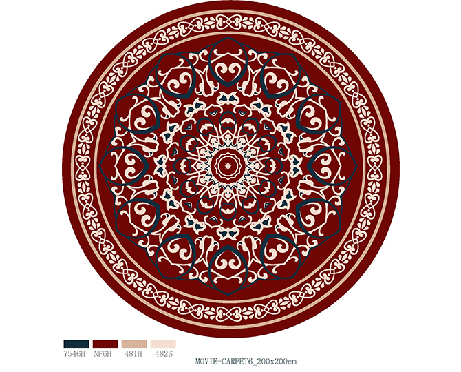 红色Vintag圆形地毯