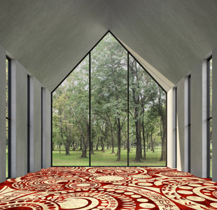 红色现代剪裁宴会地毯